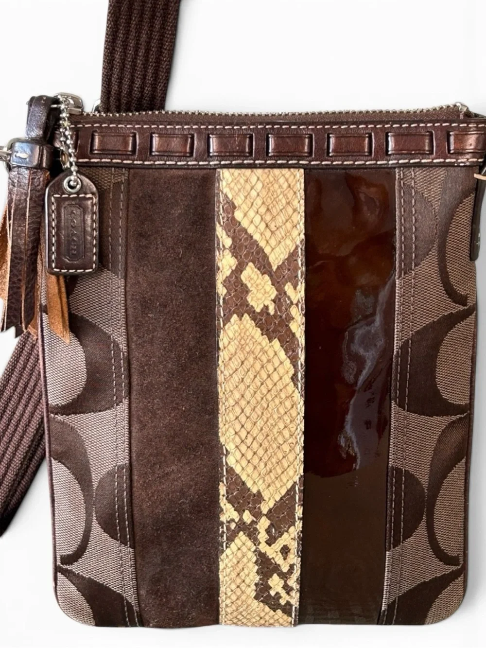 💎✨VINTAGE💎✨ COACH Hampton Python Small  Crossbody.  Excellent Condition! - Picture 7 of 8
